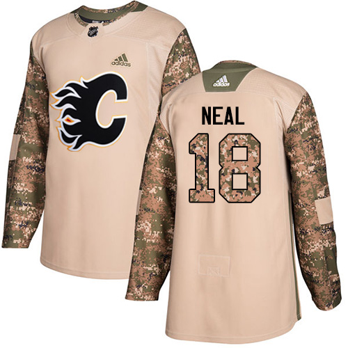 Adidas Flames #18 James Neal Camo Authentic 2017 Veterans Day Stitched Youth NHL Jersey